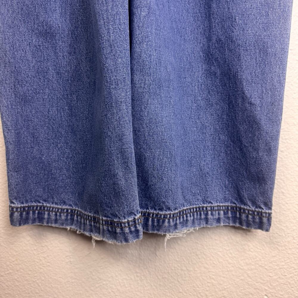 Vintage 90s Y2K Unionbay Blue Jean Cotton Denim Bib Overalls Dungarees Small - Picture 12 of 13
